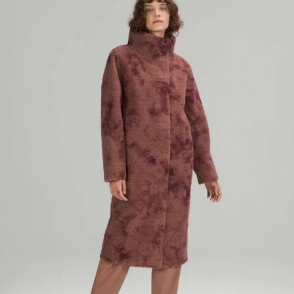 Lululemon Textured Fleece Coat Diamond Dye Dusty Bronze Pelt - Picture 1 of 7